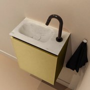 Mondiaz Ture DLux toiletmeubel 40cm oro met wastafel opalo links met kraangat