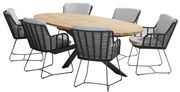 Fabrice Prado dining tuinset 240x115xH75 cm 7 delig antraciet 4 Seasons Outdoor