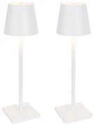 Set van 2 buiten tafellamp wit incl. LED en dimmer oplaadbaar - Janet Modern IP44 Buitenverlichting Lamp