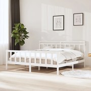 vidaXL Bedframe massief hout wit 200x200 cm