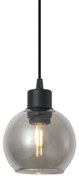 Moderne hanglamp zwart met smoke glas voor railsysteem 1-fase - Iconic Lava