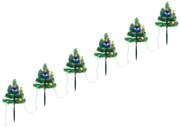 vidaXL Tuinpadkerstbomen 6 st met meerkleurige LED's 45 cm PVC