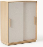 Houten dressoir Wisp met gestoffeerde voorkant