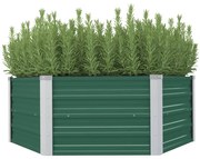 vidaXL Plantenbak verhoogd 129x129x46 cm gegalvaniseerd staal groen