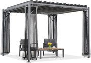 Tasos terraspergola antraciet 3x3m met muggengaas Garden Point