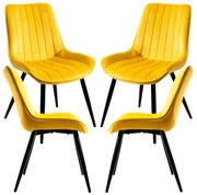 Set van 4 Lene Fluwelen Stoelen