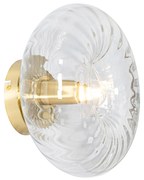 Art Deco wandlamp goud met glas - Ayesha Art Deco E27 rond Binnenverlichting Lamp