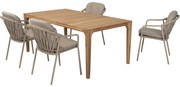 Manitoba Liam dining tuinset 180x100xH75 cm 5 delig teak Taste 4SO