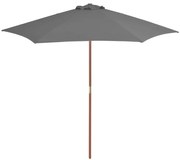 vidaXL Parasol met houten paal 270 cm antraciet