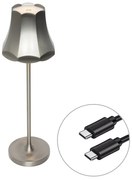 Retro tafellamp gunmetal oplaadbaar IP44 - Granny