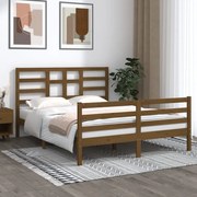 vidaXL Bedframe massief hout honingbruin 150x200 cm 5FT King Size