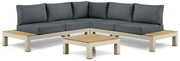 Loungeset 5 personen Aluminium/Teak Taupe Lifestyle Garden Furniture Vittoria