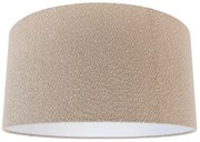 Stoffen lampenkap beige met teddy stof 50/50/25 Modern cilinder / rond rond