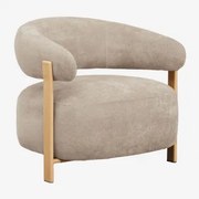 Jolie Fauteuil In Chenille Stof En Ijzer Bruin – Natuurlijk Hout & Chenille Bruin Wheat - Sklum
