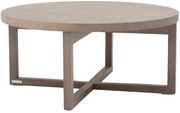 Goossens Salontafel Circulo rond, hout eiken donker bruin, urban industrieel, 70 x 32 x 70 cm