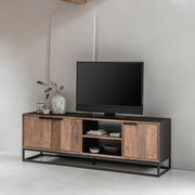 DTP Home Cosmo Tv-meubel Zwart Teak Medium - 165x40x55cm.