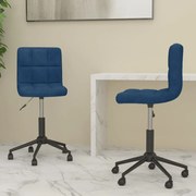 vidaXL Eetkamerstoelen draaibaar 2 st fluweel blauw