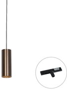 Design hanglamp donkerbrons incl. rail adapter 1-fase - Slimline Tubo Design GU10 rond Binnenverlichting Lamp