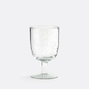 Set van 6 glazen op voet in bubbelglas, Faraji