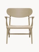 Houten armtoel CH22 met handgeweven zitvlak