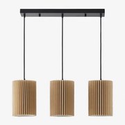 Hanglamp Van Linnen En Metaal Met 3 Lichtpunten Quintelia Beige – Linnen - Sklum