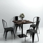 vidaXL Bistrotafel vierkant 80x80x75 cm MDF en staal donker essenkleur