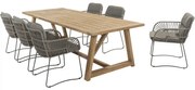 Noah Murcia dining tuinset 260x100xH75 cm 7 delig teak olive 4 Seasons Outdoor