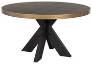 Richmond Interiors Bloomville Ronde Eettafel Met Leer En Messing - 140 X 140cm.