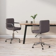 vidaXL Eetkamerstoelen draaibaar 2 st stof taupe