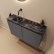 Mondiaz Ture DLux toiletmeubel 80cm dark grey met wastafel lava links zonder kraangat