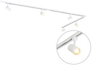 Modern railsysteem met 5 Spot / Opbouwspot / Plafondspots wit 1-fase - Iconic Jeana Modern GU10 Binnenverlichting Lamp