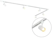 Modern railsysteem met 5 Spot / Opbouwspot / Plafondspots wit 1-fase - Iconic Jeana Modern GU10 Binnenverlichting Lamp