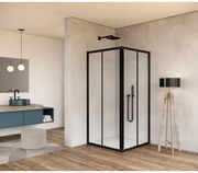 Saniclass Kay Douchecabine - 80x80x185cm - vierkant - helder glas - profiel - mat zwart SW541210