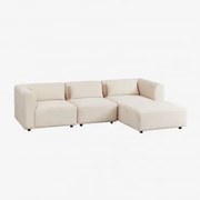 Fogler 3-delige Modulaire Bank Met Poef Corduroy Beige – Linnen - Sklum
