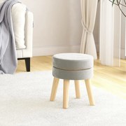 vidaXL Hocker rond fluweel lichtgrijs