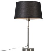 Tafellamp staal met kap zwart 35 cm verstelbaar - Parte Design, Modern E27 rond Binnenverlichting Lamp