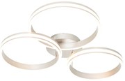 Plafondlamp staal incl. LED 3-staps dimbaar 3-lichts - Navara