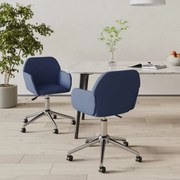 vidaXL Eetkamerstoelen draaibaar 2 st stof blauw