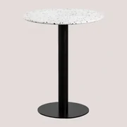 Ronde Bartafel In Terrazzo (ø60cm) Dolce Wit - Sklum