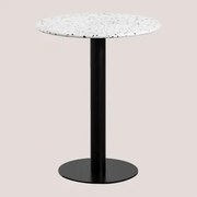 Ronde Bartafel Ø60 Cm In Terrazzo Dolce Wit - Sklum