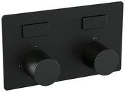 Brauer Stripe 2-weg inbouwthermostaat met drukknoppen zwart mat