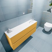 Mondiaz Ada 120cm toiletmeubel ocher met wastafel talc rechts 1 kraangat