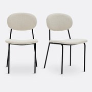 Set van 2 stoelen in bouclé stof, Orga