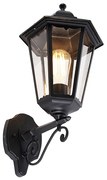 Klassieke buiten wandlamp zwart IP44 - Havana Up