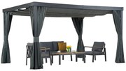 Terras pergola met gordijnen Alicante 3x4 antraciet Garden Point