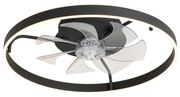 Plafondventilator zwart 70cm incl. LED dimbaar met afstandsbediening - Maddy