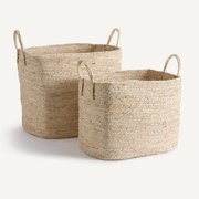 Set van 2 manden in maïskoord, Aiocha