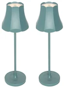 Buitenlamp met dimmer LED Set van 2 Retro tafellamp met dimmeren mineraal blauw oplaadbaar IP44 - Granny Retro IP44 Buitenverlichting Lamp