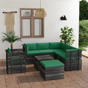 vidaXL 8-delige Loungeset met kussens pallet massief grenenhout