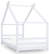 vidaXL Kinderbedframe massief grenenhout wit 90x200 cm